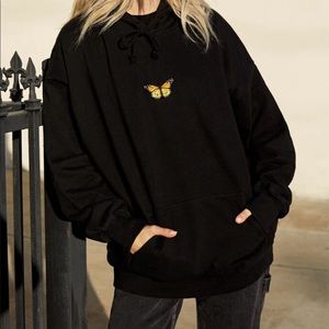 Brandy Melville Black Butterfly Hoodie